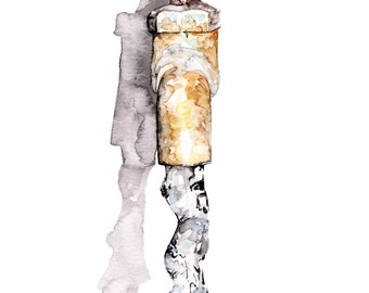 Water Spigot 2 Painting - Print from Original Watercolor Painting, "Garden Spigot 2", Faucet, Water Faucet, Antique Faucet