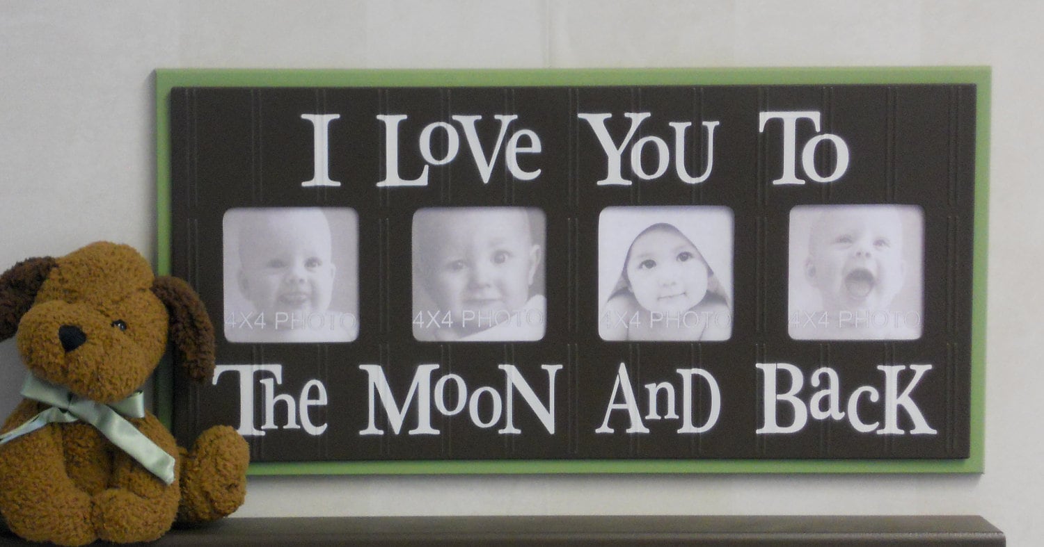 I Love You To The Moon And Back Picture Frame Nursery Wall Zoom