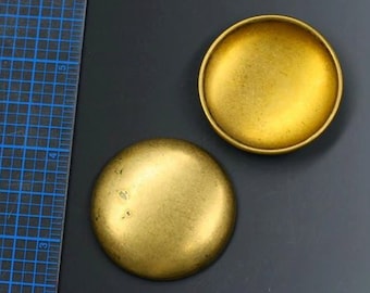 Brass cabochon. Vintage large hollow brass. 1 1/2". Priced per cabochon. Beadwork, Jewelry making, Jewelry supply.