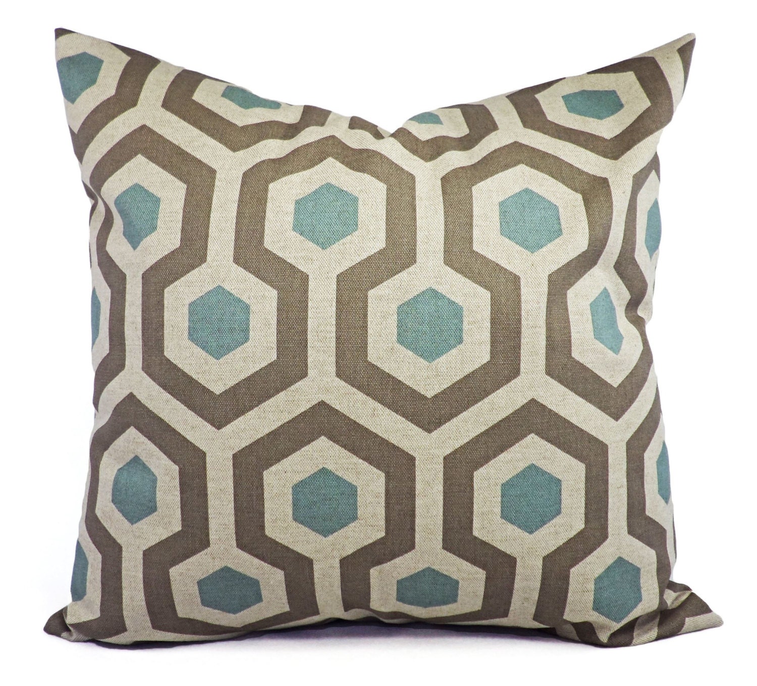 Two Blue Pillow Covers Two Blue and Taupe Throw Pillow