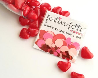 Valentine's Day festive-fetti™ Confetti - Hot Pink and Red Heart Party Confetti in a Bag / Toss Confetti / Confetti as Decor