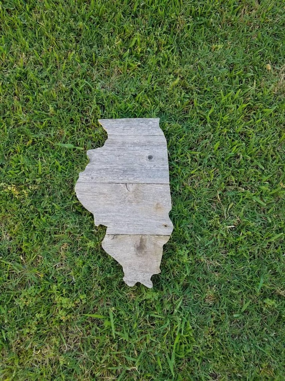 Reclaimed Wood Illinois Sign Wood Illinois Rustic Home