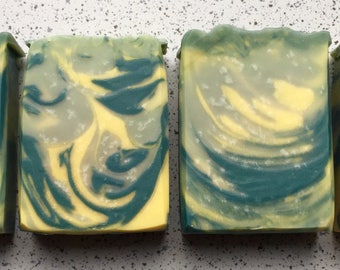 ZESTY CAROUSEL,green and yellow soap,citrus,zesty,fresh,