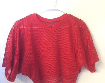 Vintage 80s/90s Red Mesh Penny Crop Top