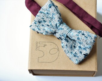 Silk Bow Tie, mens bow tie, wedding bow tie, groomsmen bowtie, gift for him, gift for men, pre-tied bowtie,duck egg bowtie,luxury bowtie