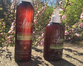 50% Off Hair Gel "Super Hold" Made with Organic Ingredients - Keeps Hair Firmly in Place --Hair Essential REG 16.00 On Sale Now 8.00