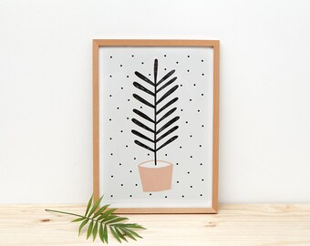 Peach Plant - print - 8 x 11.5 - A4 - by Depeapa