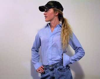 Vintage Izod Lacoste Button Up Lavender Shirt - Size M