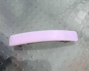 French Barrette Hair Clip, Petal Pink Art Glass