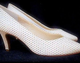 Vintage 1960s Shoes By Night Life Heels Glitter Pumps Stilluetos Pinup Bombshell Dress Garden Party Rockabilly Mad Men Wedding