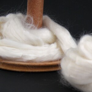 Ecru/Undyed/Natural Silk roving, spinning fiber - 3 ounces