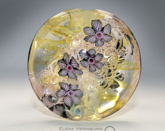 Lentil Bead. d- 47 mm. Lampwork