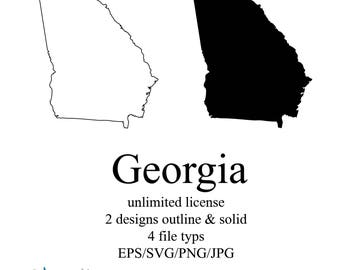 Georgia Vector, State Clipart, Georgia svg, State png, Georgia map, Georgia clip art, Georgia jpg, Georgia outline svg, Georgia eps