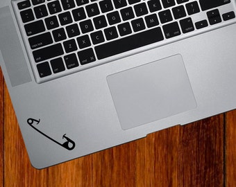 MB - Safety Pin - Vinyl Laptop Keyboard Trackpad Tablet Ipad Decal Sticker - ©Yadda-Yadda Design Co. (1.75"w x 1"h)