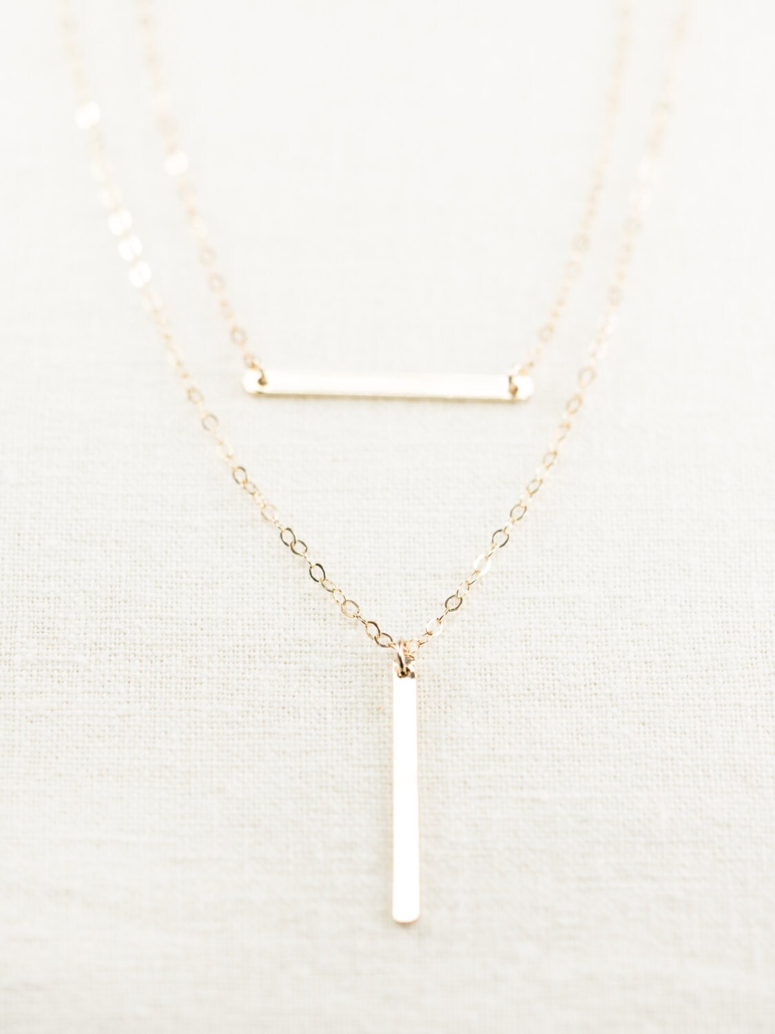 Aukanai'i necklace layered gold bar necklace double