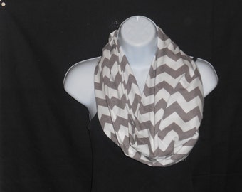 Gray Chevron Infinity Scarf