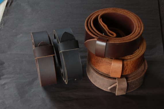 Leather Belt with SNAPS for Jeans or Suits Custom Cut Oiled Buffalo Leather Belts Five Colours w/snaps 1.5" and 1.25" Wide Made to Measure