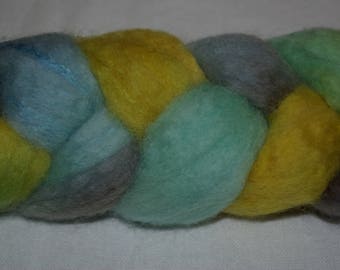 BFL/silk multicolored spinning or felting - 94g