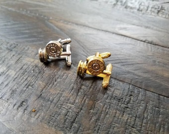 Handmade Spent Bullet Cuff Links Bullet Cufflinks Gold Men's Accessories 9mm .40 .45