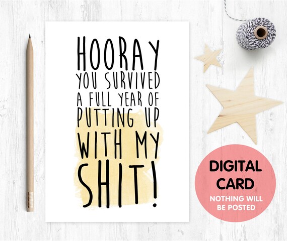 anniversary card printable funny love card digital download boyfriend valentines card rude anniversary girlfriend boyfriend put up with me