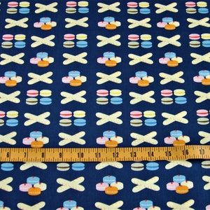 Dear Stella, French Lessons Collection, French Pastries on Navy, JL390 1/2 yard