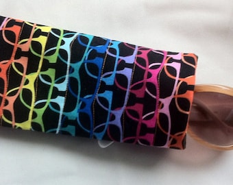 Quilted Eyeglass Case, Sunglasses Cozy, Lined Eyeglass Case, Eyewear Cozy, Pink, Aqua, Lavender, Orange