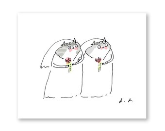 Wedding Card - Cat - Bride and Bride