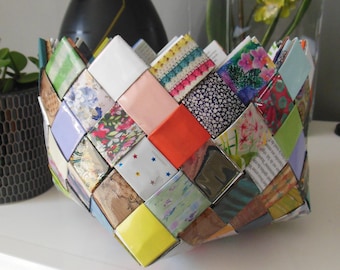 pretty paper basket magazine recycled
