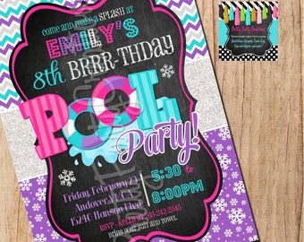 WINTER POOL PARTY invitation - You Print