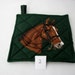 Potholders - Horses - cotton -green