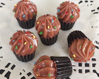 14x18mm.Miniature Cabochon Cupcakes,Miniature Chocolate Cupcakes,Cabochon,Resin,Miniature Sweet,Mobile Accessories