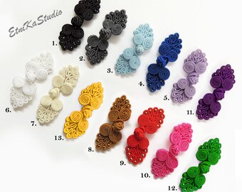 set of 5 Chinese Knot Buttons Frog Closures, choice of various colors, pack of 5 pcs