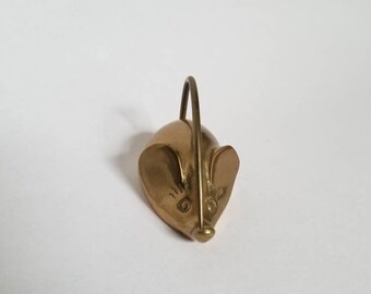 Vintage Brass Mouse // Paperweight Brass Mouse