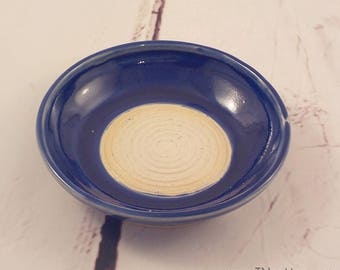 Ceramic Garlic Grater - Handmade Stoneware Grating Dish - Infused Oil Bowl - Ginger Grater Bowl - Gift for the Cook - Royal Cobalt Blue v632