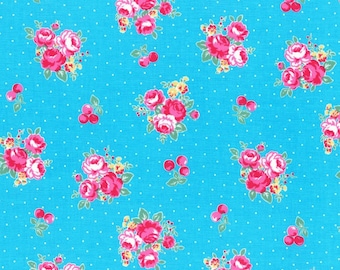 Lecien - Flower Sugar Berry Collection - Cherry Blossom in Turquoise