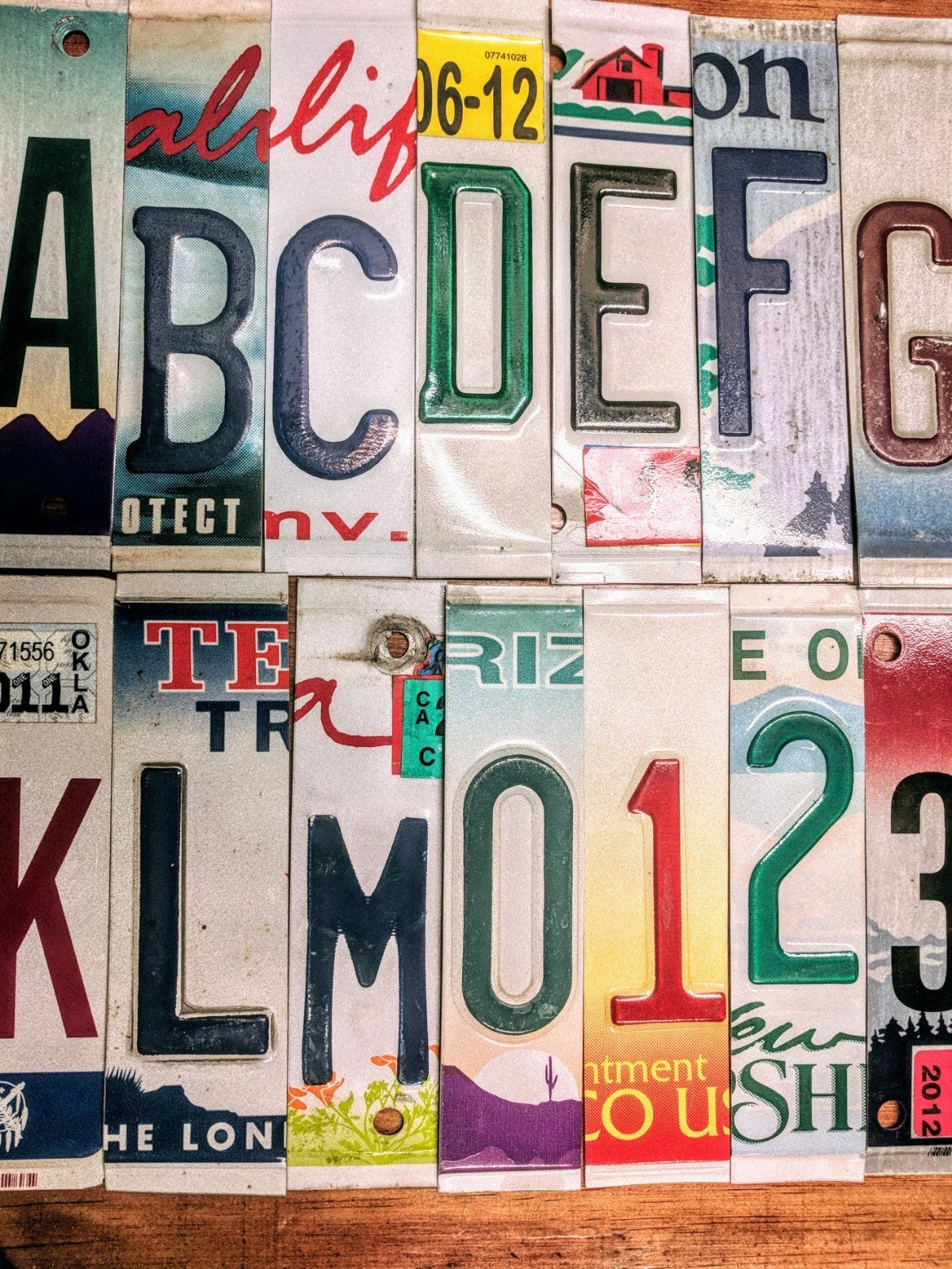 License plate letters and numbers