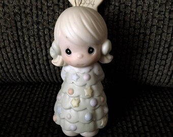 Vintage Precious Moments Christmas Ornament by Enesco, 1994 "You're As Pretty As A Christmas Tree" #530395, Vintage Ornament