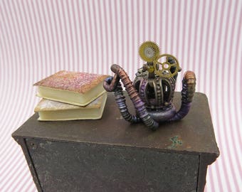 Steampunk skull with tentacles in 1 inch scale