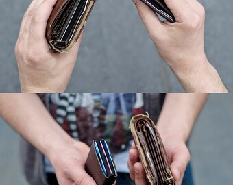 Best Minimalist Wallet, Personalized Leather Wallet, Leather Wallet, RFID Wallet - Original NERO Wallet