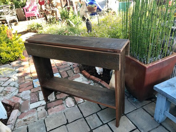 Drop Leaf Table Narrow Fold Down Table Rustic Wood Distressed