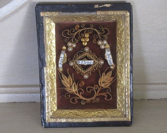 Antique French Paperolle Reliquary 3 Saints, St Just, St Clement & St Dalmas 19th Century French Religious Relics