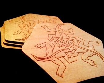 M.C. Escher Lizards Coaster Set of 4