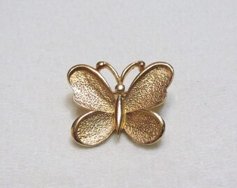 Sarah Coventry vintage gold toned metal butterfly brooch pin
