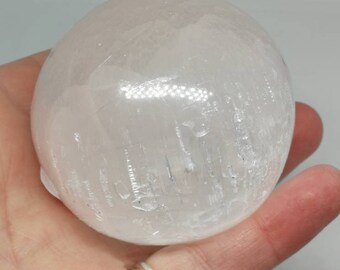 Selenite Sphere, Selenite Crystal Ball, Chakra With Stand