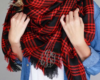 Monogrammed Blanket Scarf
