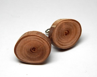 Rustic Myrtle Twig Wooden Cuff Links by Tanja Sova