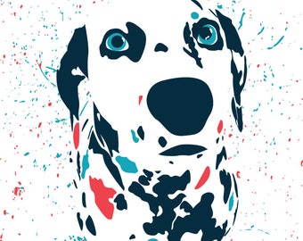 Colorful Dalmatian Splatter Print - Instant Download
