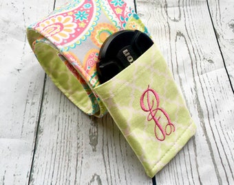 Personalized camer strap-Padded Camera Strap Cover-Camera Strap Cover with Lens Cap Pocket-Camera Strap-MULTICOLOR Paisley