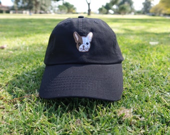 Black Dad Cap French Bulldog Low Profile Hat **Free Domestic Shipping**