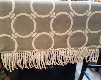 Gray and White Table Runner and Dresser Scarf